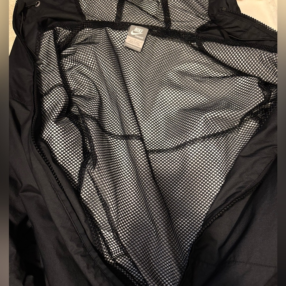Nike 2013 Sportswear Black Mesh-Lined Hooded Windbreaker Jacket Size L - Picture 4 of 7